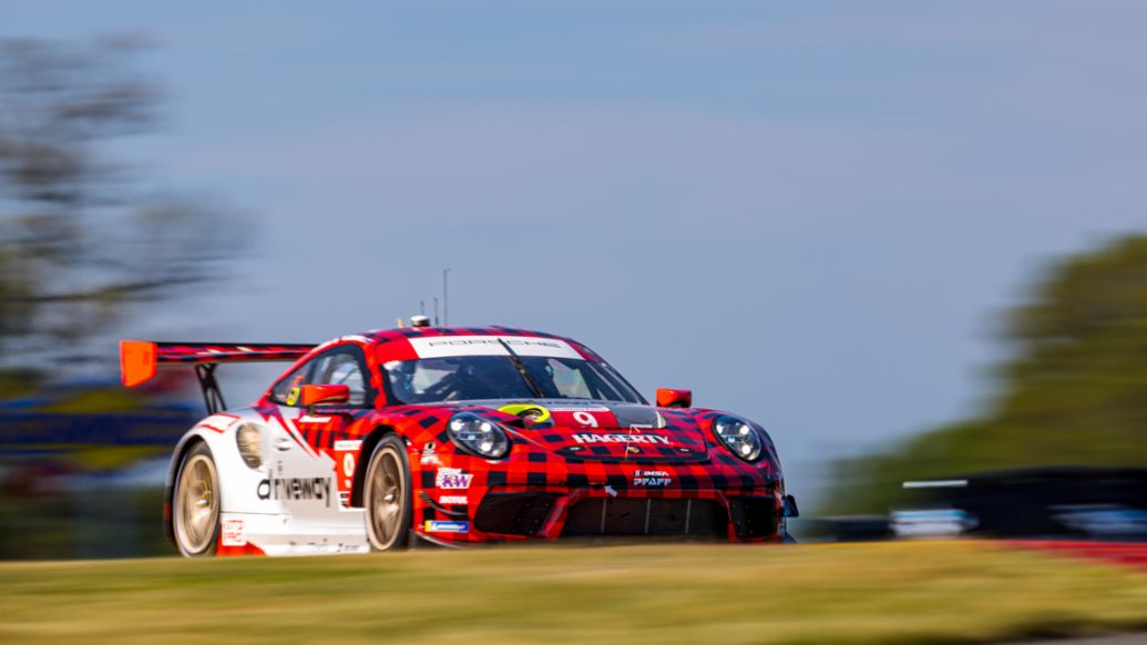 Porsche 911 GT3 R, Pfaff Motorsports (#9), Mathieu Jaminet (F), Matt Campbell (AUS), Watkins Glen, 2022, PCNA