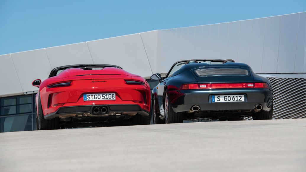 911 Speedster, Dach des Porsche Museums, 2019, Porsche AG