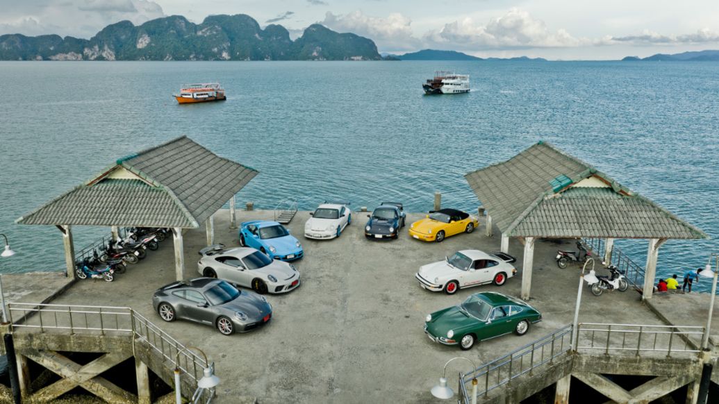 Eight generations Porsche 911, Thailand, 2019, Porsche AG