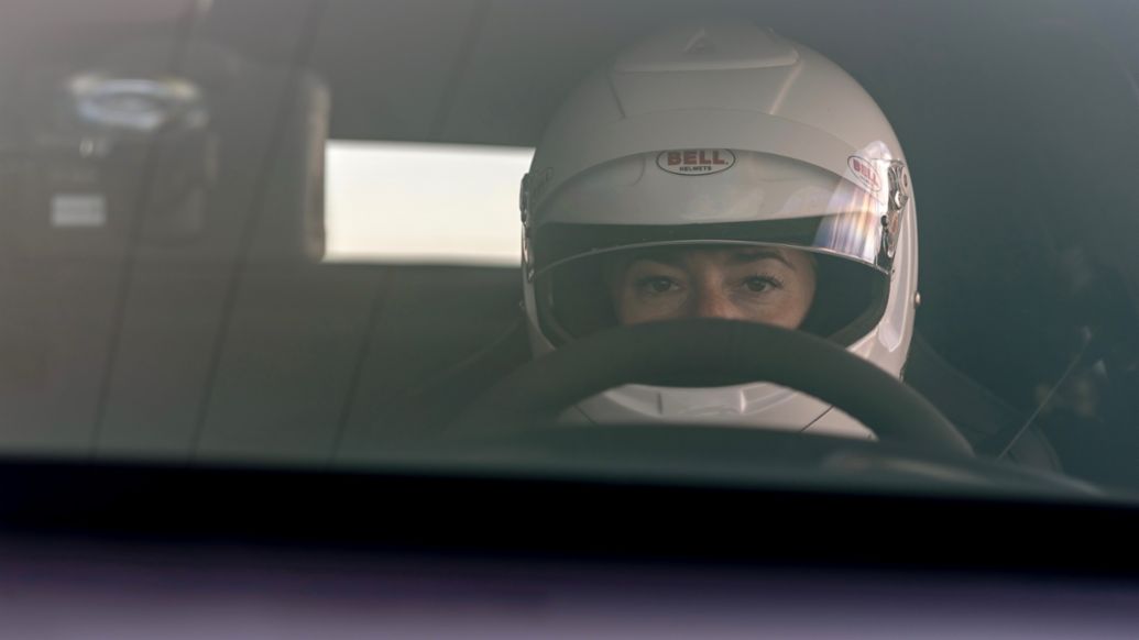 Shea Holbrook, Porsche Taycan prototype, USS Hornet, 2019, Porsche AG