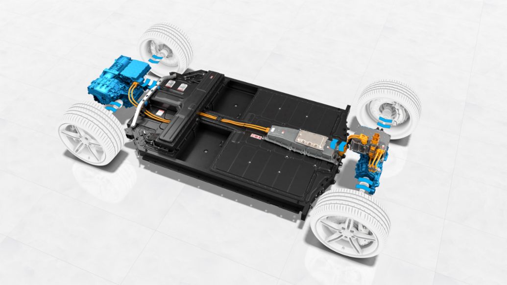 Taycan Turbo S, sistema eléctrico y componentes para la recuperación de energía, 2019, Porsche AG