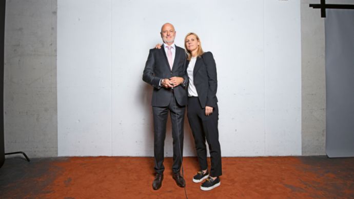 Markus Günthardt, Anke Huber, l.-r., 2019, Porsche AG