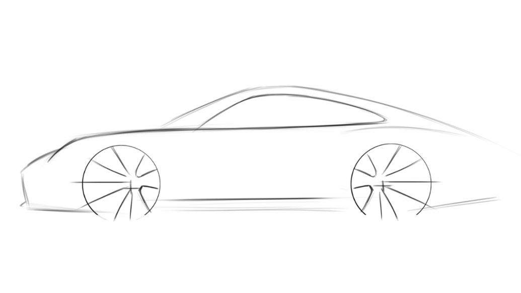911 sketch 2/10, 2020, Porsche AG