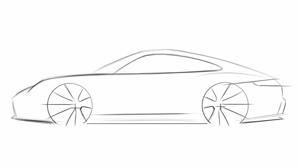 911 sketch 3/10, 2020, Porsche AG