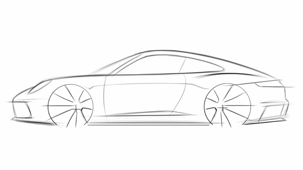 911 sketch 4/10, 2020, Porsche AG