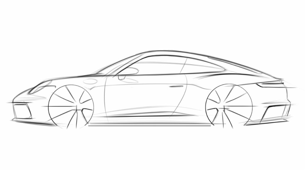 911 sketch 5/10, 2020, Porsche AG