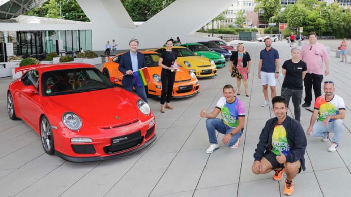 Andreas Haffner, Mitglied des Vorstandes Personal- und Sozialwesen, l, 911, Christopher Street Day, 2020, Porsche AG