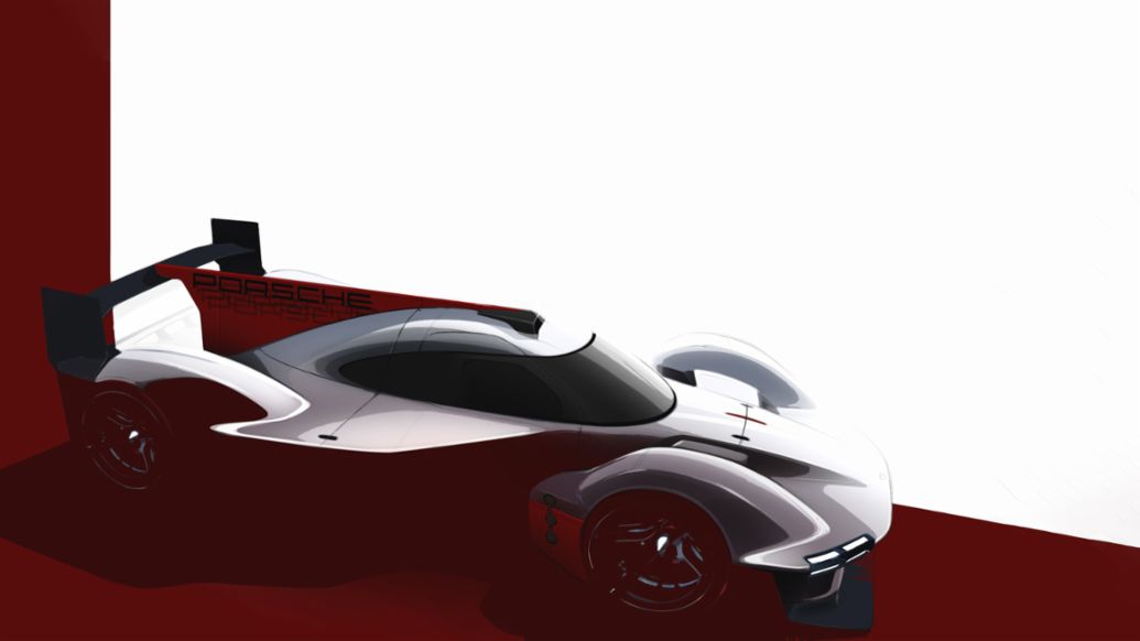 Graphic of the LMDh prototype, 2020, Porsche AG