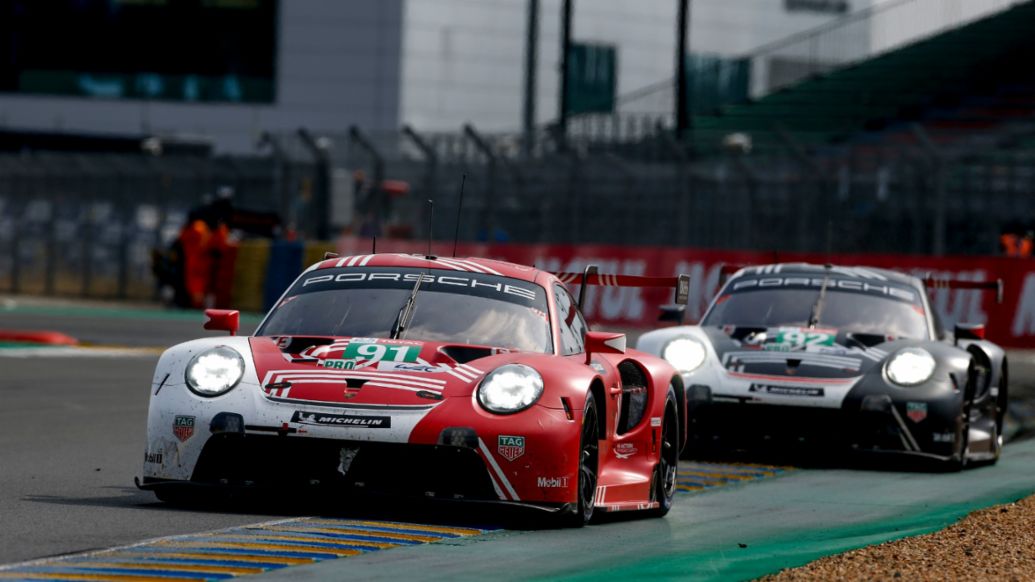 Gianmaria Bruni, Richard Lietz, Frederic Makowiecki, 911 RSR, 24 Horas de Le Mans, carrera, 2020, Porsche AG