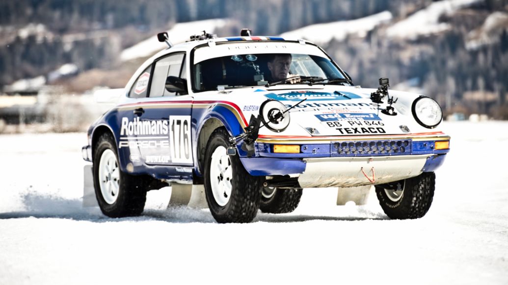 Walter Röhrl, embajador de Porsche, 911 Carrera 3.2 4x4 Paris-Dakar (953), Cold Start by GP, Zell am See, Austria, 2021, Porsche AG