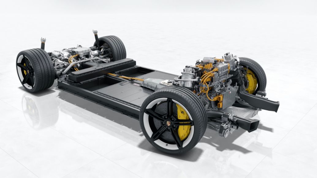 Rolling Chassis des Taycan Turbo S, 2021, Porsche AG