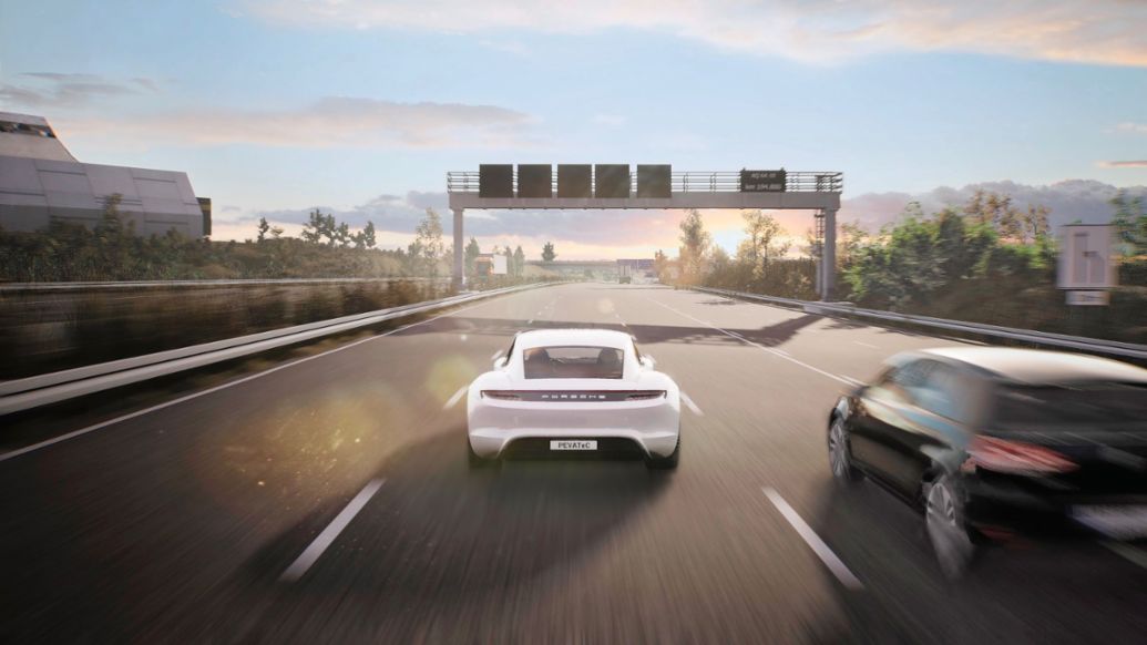 Taycan, Autobahnsimulation, 2021, Porsche AG