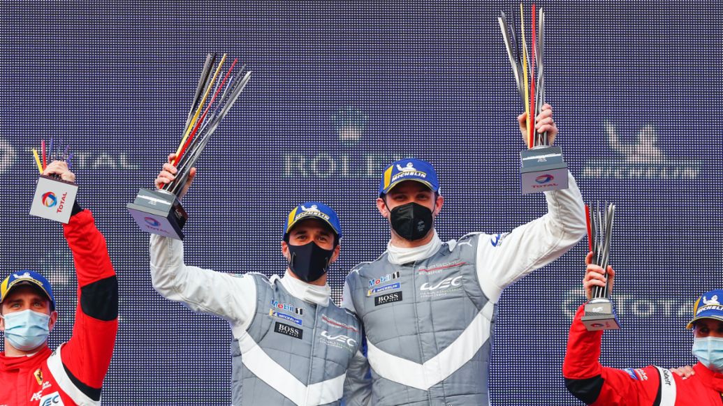 Neel Jani y Kevin Estre (i-d), Campeonato del Mundo de Resistencia FIA (WEC), Spa-Francorchamps, 2021, Porsche AG
