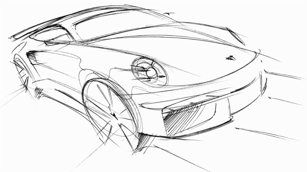 Sketch of a 911, 2021, Porsche AG