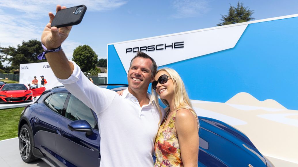 Paul Casey with his wife Pollyanna, Monterey, 2021, Porsche AG