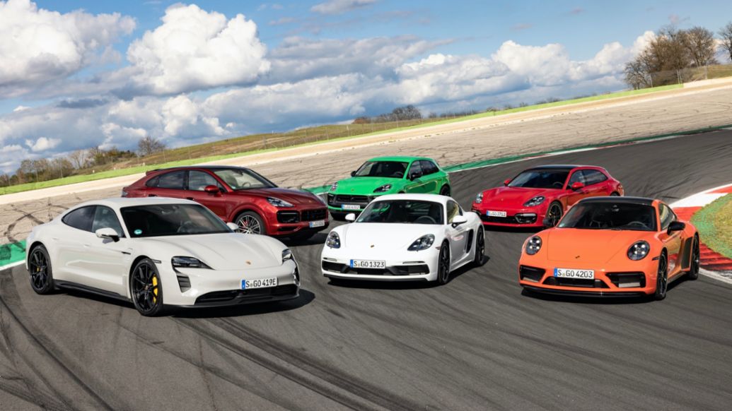 Taycan GTS, Cayenne GTS Coupé, Macan GTS, 718 Cayman GTS 4.0, Panamera GTS Sport Turismo, 911 Carrera 4 GTS, 2022, Porsche AG