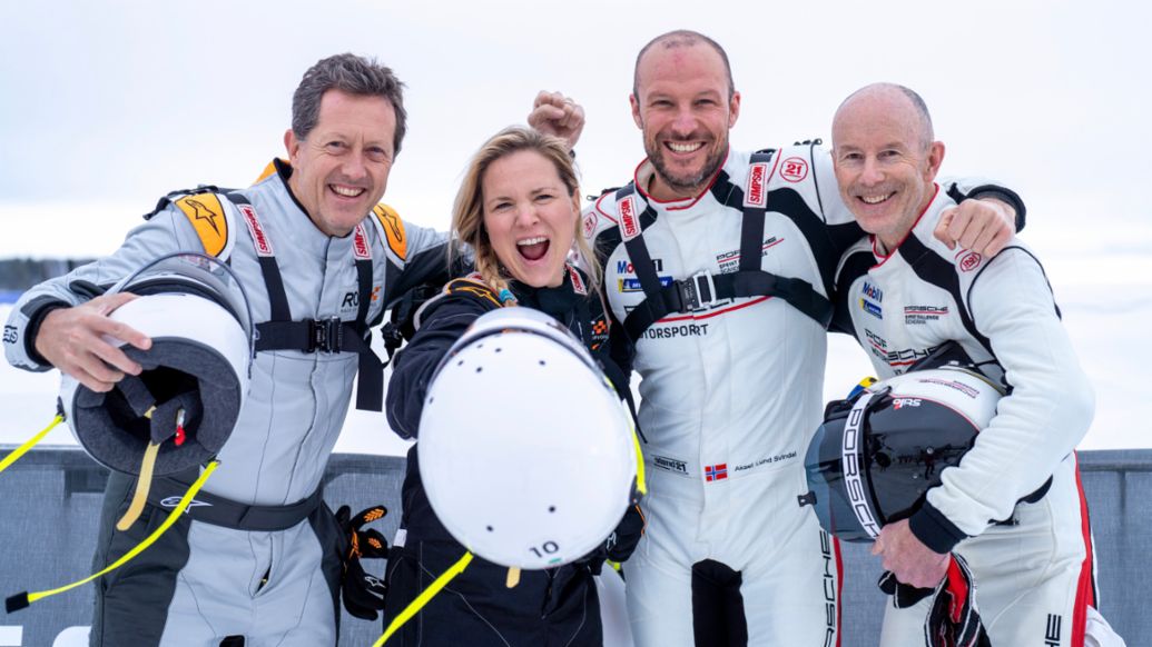 Jonas Björkman, Anja Pärson, Aksel Lund Svindal, Porsche Brand Ambassador, Ingemar Stenmark, l-r, Race of Champions, Sweden, 2022, Porsche AG