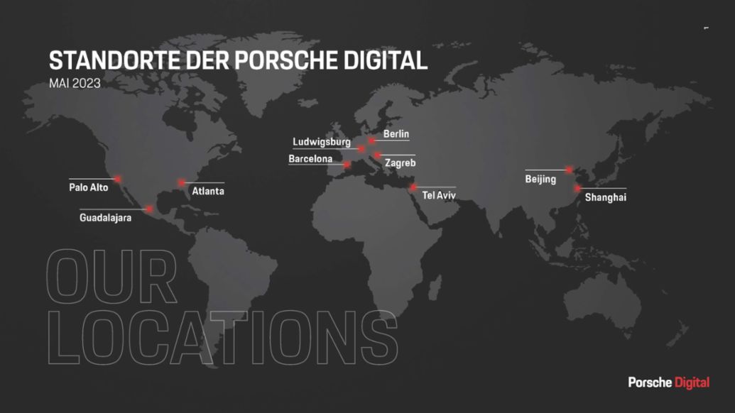 Standorte der Porsche Digital, 2023