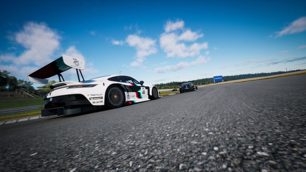 Mitchell deJong (USA), Joshua Rogers (AUS), Charlie Collins (UK), Dayne Warren (AUS), Porsche Coanda Esports Racing Team, Porsche 911 GT3 R, Nürburgring (D), Esports ESL_R1, 2023, Porsche AG