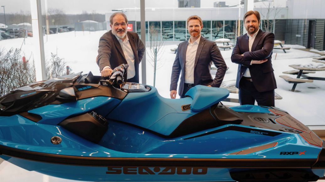 Thomas Uhr, Chief Technology Officer at BRP, Joshua Miller, Associate Partner of Porsche Consulting USA, Gregor Harman, Managing Director of Porsche Consulting USA (l-r), 2026, Porsche Consulting GmbH