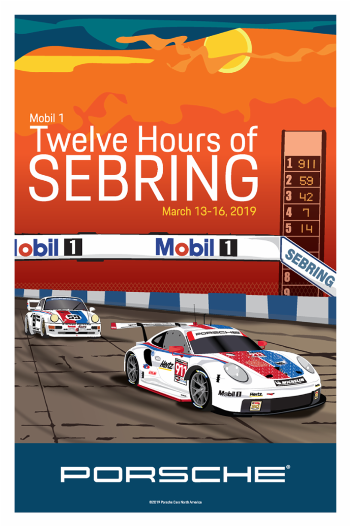 12 Hours of Sebring, IMSA WeatherTech SportsCar Championship, poster, 2019