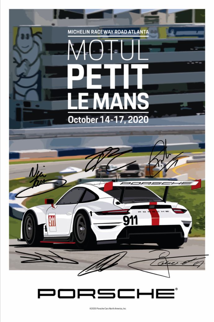 Petit Le Mans, IMSA WeatherTech SportsCar Championship, signed poster, 2020