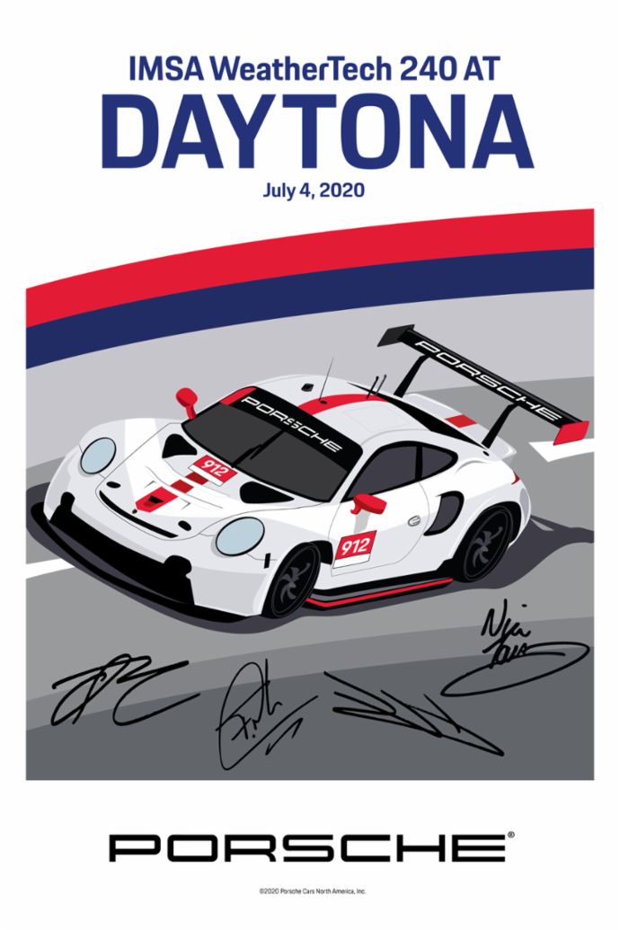 IMSA WeatherTech 240 at Daytona, IMSA WeatherTech SportsCar Championship, signed poster, 2020