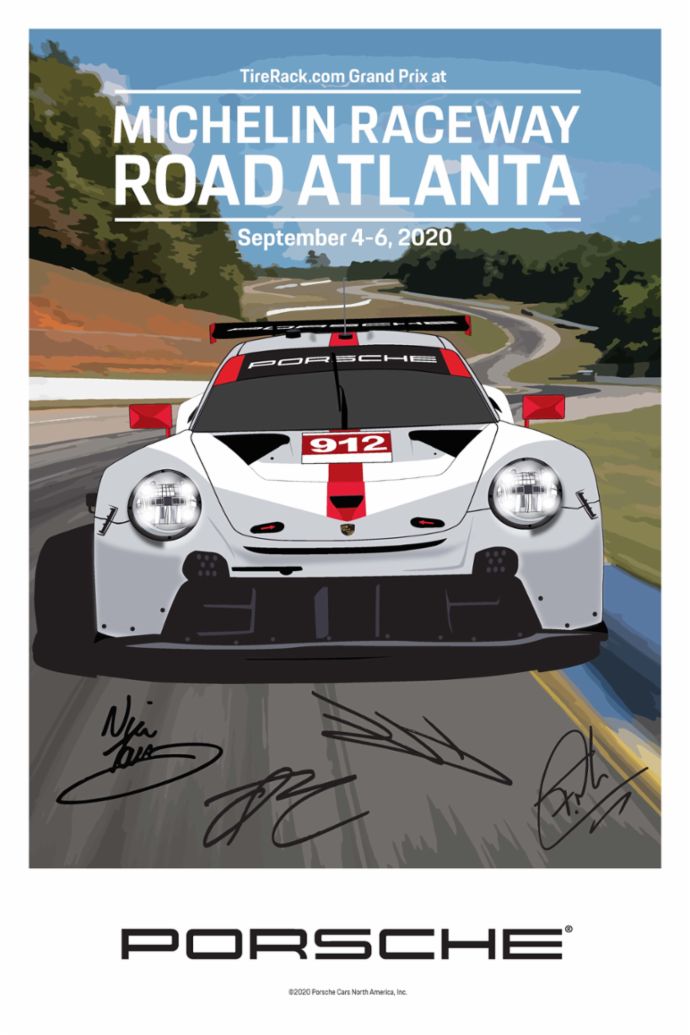 Road Atlanta, IMSA WeatherTech SportsCar Championship, signed poster, 2020
