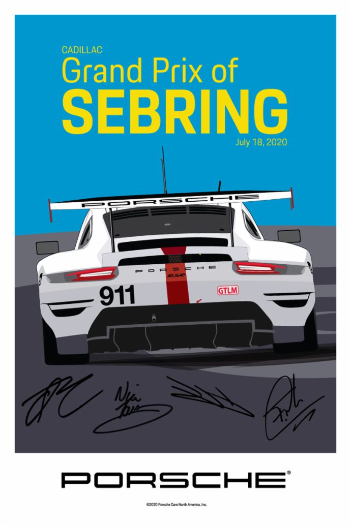 Sebring, IMSA WeatherTech SportsCar Championship, signed poster, 2020