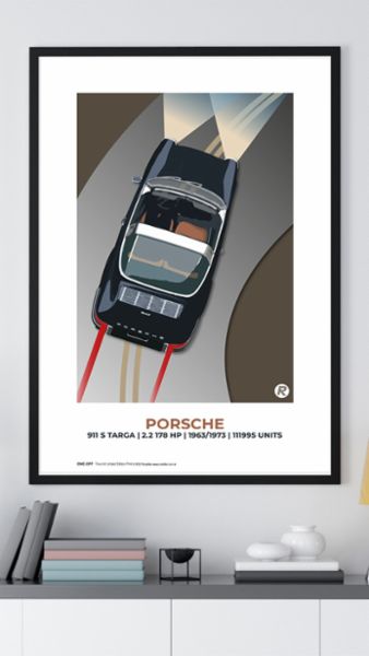 Porsche 911 S Targa, ilustración de Agustín Pelaya, 2022