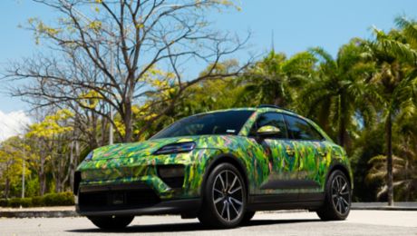 Un Porsche Macan Eléctrico se convierte en obra de arte durante Pinta Panamá Art Week 2026