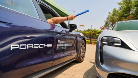 Porsche Taycan relay record on the Indian Golden Quadrilateral