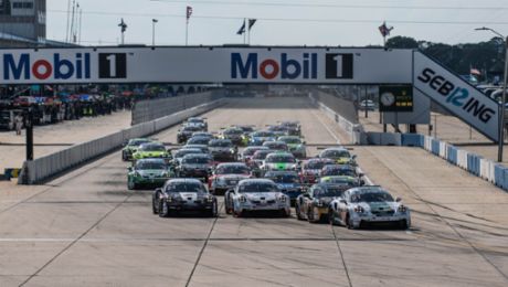 Porsche Carrera Cup opener at Sebring swept by Dickinson, Martinez and Blind