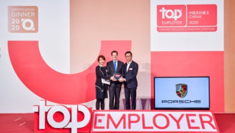 Porsche honoured as a “Top Employer 2020” in China