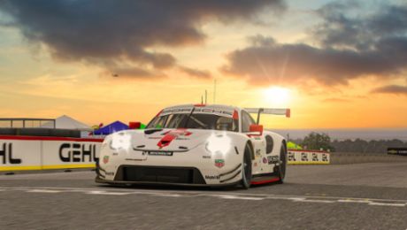 Nick Tandy gewinnt für Porsche auf der virtuellen Road America