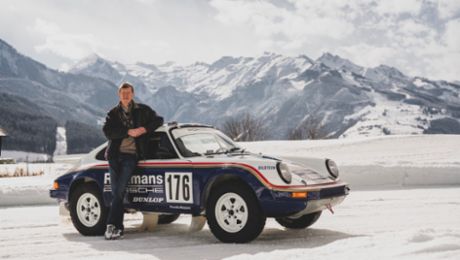 Fire and ice: Walter Röhrl is driving the 953 at the Cold Start by GP
