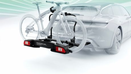 Rear bicycle carrier for the Taycan Cross Turismo: a weighty idea