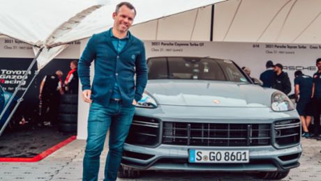 Paul Casey tests the Cayenne Turbo GT at the Goodwood Festival of Speed