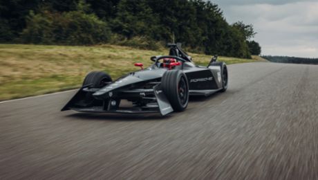 The all-new Gen3 race car turns first laps on the test track