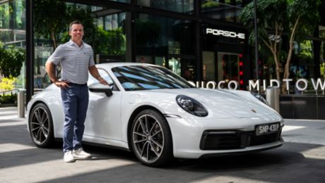 Top-Golfer Paul Casey besucht Porsche Studio im Vorfeld der Porsche Singapore Classic