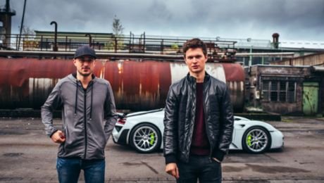 Baby Driver's Ansel Elgort in the 918 Spyder