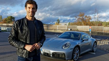Mark Webber im neuen Porsche 911