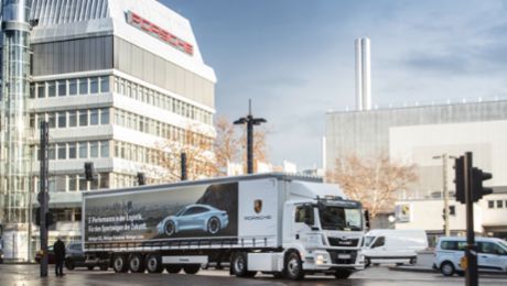 Clean and quiet: Porsche uses electric truck
