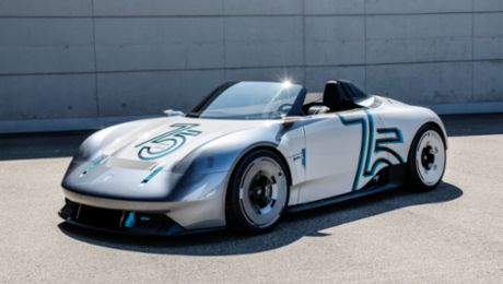 Il purismo si unisce alle emozionanti prestazioni 100% elettriche nella nuova Porsche Vision 357 Speedster