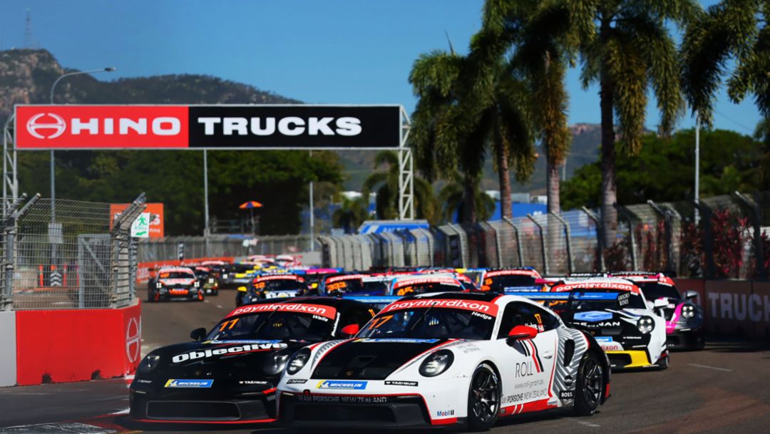 Hedge, Emery take Townsville round victory as Porsche Paynter Dixon Carrera Cup Australia Championship battle opens up