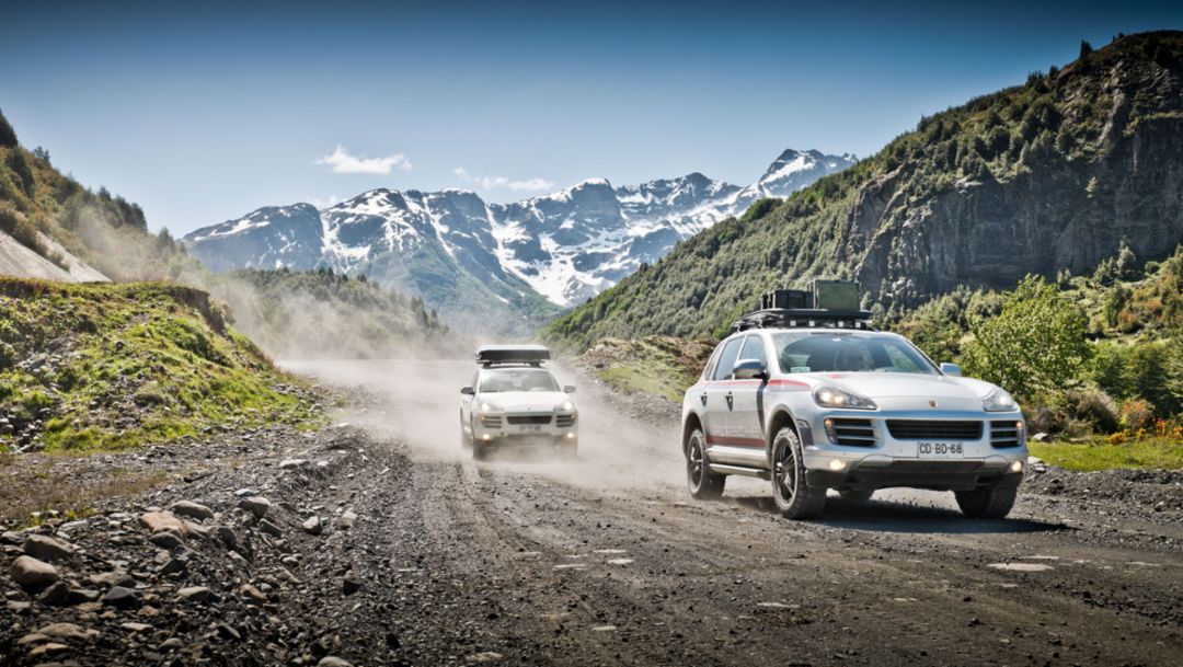 Road-tripping to the 'end of the world' with two classic Porsche Cayenne models.
