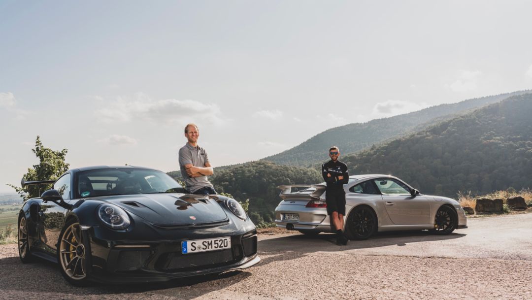 Jörg Bergmeister, Karl Platt, l-r, 911 GT3 RS, 911 GT3, 2020, Porsche AG
