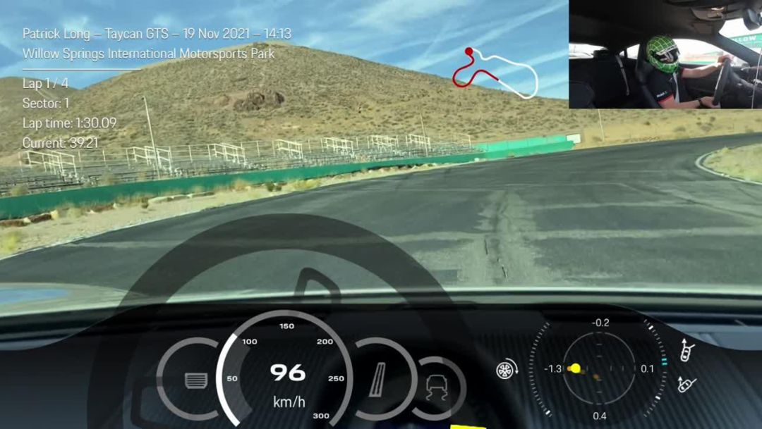 On-board clip: Taycan GTS with the Porsche Track Precision App at Willow Springs 