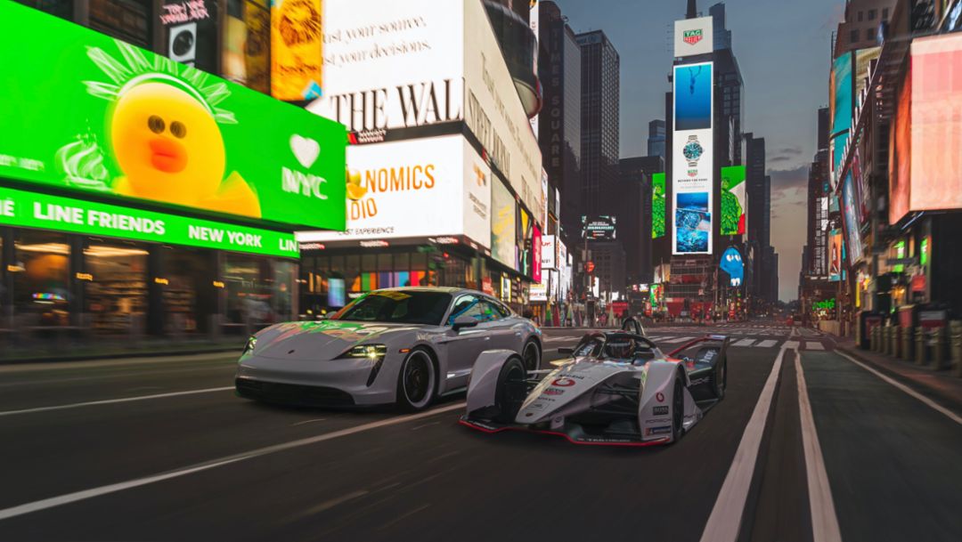 Porsche 99X Electric makes US debut on the streets of New York