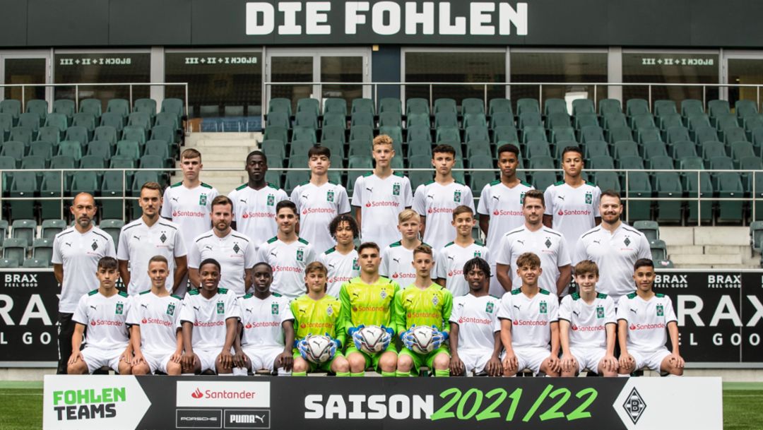 Die U15-Mannschaft von Borussia Mönchengladbach, 2021, Porsche AG